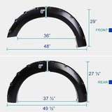 Spec-D Tuning 4PC Front + Rear Smooth Paintable Pocket Rivet Style Fender Flares Compatible with 2004-2008 Ford F150 Styleside