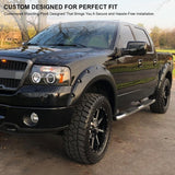 Spec-D Tuning 4PC Front + Rear Smooth Paintable Pocket Rivet Style Fender Flares Compatible with 2004-2008 Ford F150 Styleside